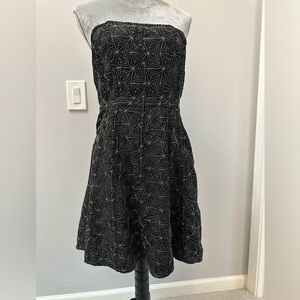 Sparkle & Fade Black and Silver Strapless Dress